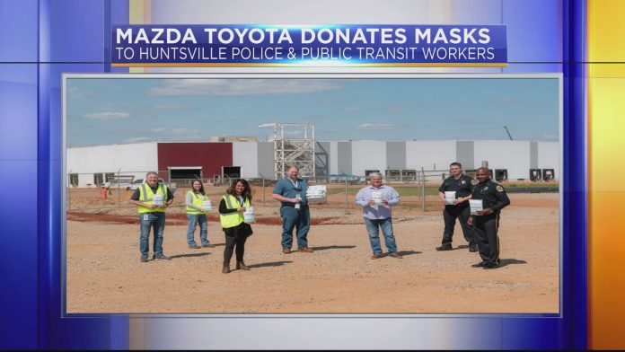 Mazda Toyota plant donates masks to police, transit workers