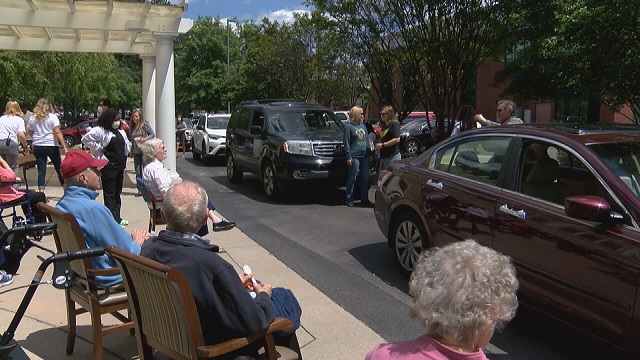 Huntsville assisted living community holds Mother's Day parade for families