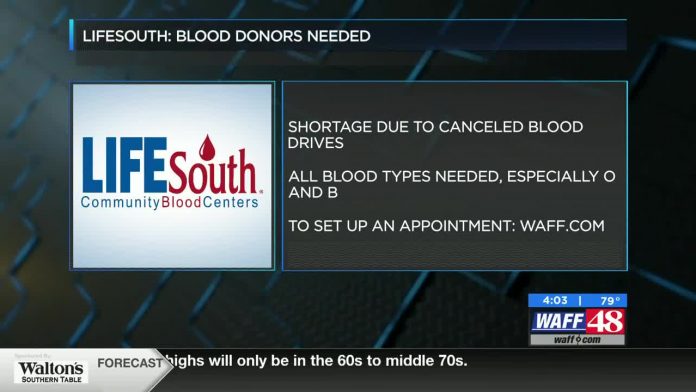 LifeSouth seeking blood donors