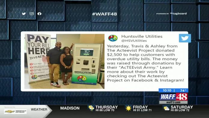 Couple raises $2,500 for Huntsville Utilities customers