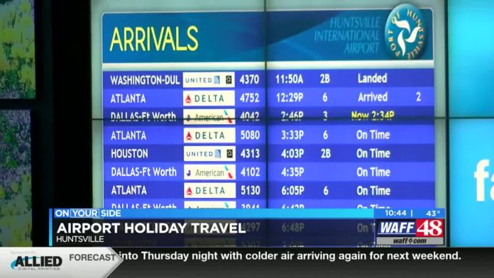 Huntsville International Airport see increase in travelers for holiday weekend