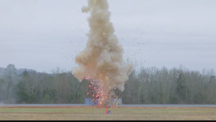 Public safety professionals training in Huntsville to become explosive specialists