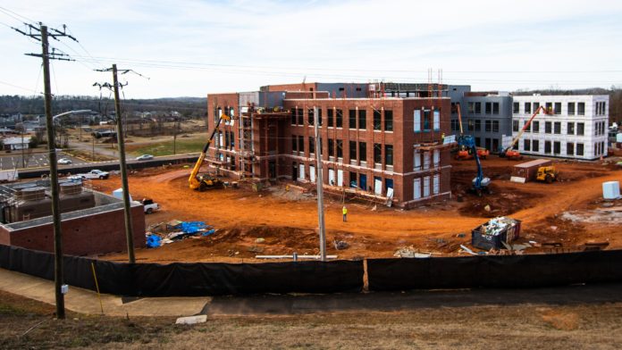 Construction of JSU's new Merrill Hall passes halfway point