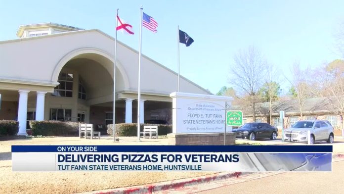 Organization donates 45 pizzas and desserts to veteran’s home