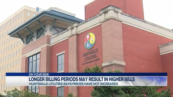 Huntsville Utilities says recent bills reflect longer billing periods and colder weather
